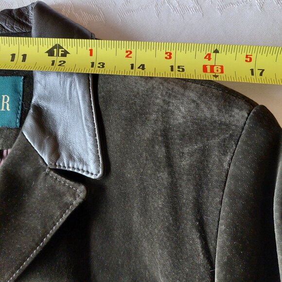 Danier Vintage Suede Leather Blazer Jacket, Size S(Long) - Picture 6 of 12